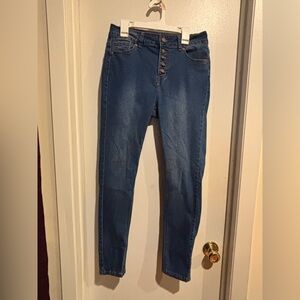 high rise women's blue republic with elephant blue Jean